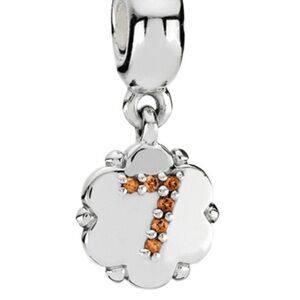 Rare Pandora “Lucky 7” Sterling Silver & Rhodolite charm
